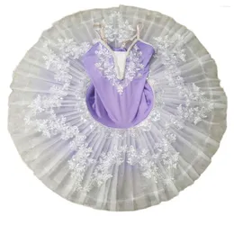 Stage Wear Purple Professional Ballet Tutu Costume For Girls Children's Fluffy Skirt Swan Lake Performance