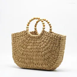 Evening Bags Handmade Rattan Basket Bag Handbags Bohemian Wicker Woven Straw Shoulder Summer Travel Beach For Women 2023 Tote