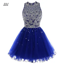 Party Dresses Elegant Royal Blue Short Homecoming 2023 Crystal Beaded Sparkly Sequin Graduation Mini Prom Clowns BM856