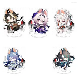 Keychains 10cm Game Arnights Anime Figures Dusk Ling Nian Acrylic Stands Model Creative Desk Decor Toy Fans Christmas Gift