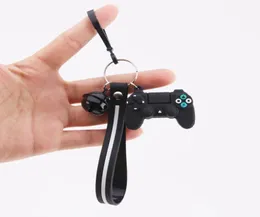 Keychains Creative Video Game Handle Keychain Simulation Joystick Model Key Chain Ring Pendant Men Women Couple Holder Trinket Gif2260823