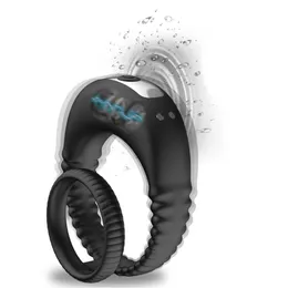 Cockrings Cock Ring Vibrator Delay Ejaculation Vibrating Penis Mens Couple Rings Sex Toys for Male Cockring Sexitoys for Man Adults 18 230404