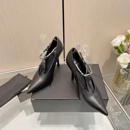 Женские формальные туфли из натуральной кожи, модные остроконечные туфли на высоком каблуке с серебряной пряжкой и надписью, 10 см, взлетно-посадочная полоса, сексуальная вечеринка, коробка для аксессуаров для свадебной обуви 35-42