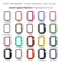 360 Pełna okładka PC Case 3D Temperted Glass Watch Cose Anti-Scratch Film Screen Protector dla Apple Watches Series SE 6 5 4 44 mm 40 mm 42 mm 38 mm