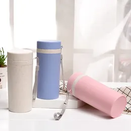 Wasserflaschen Weizenfaserbecher Kreativer tragbarer Tee Outdoor-Sport Werbegeschenk