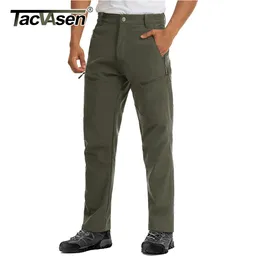 Calças masculinas Tacvasen Winter Tactical Softshell Troushers Military Men Fleeced Warm Multi-Pockets Cargo Work Troushers Rip-Stop Hike Hunt Pants 230404