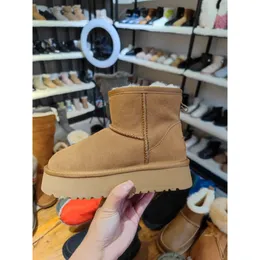 Mulheres clássico mini plataforma bota de pele fosca botas de neve conforto inverno designer tornozelo botas tamanho