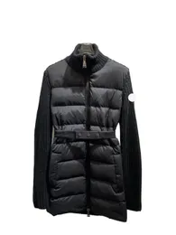 M 홈 디자이너 여성 다운 파카 파카 자수 배지 니트 패널 슬림 스탠드 칼라 얇은 바람 방전 다운 재킷 재킷 상단 NFC 크기 S/M/L/XL