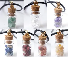 Reiki Healing Colorful Natural Stone Rubble 7 Chakra Orgone Energy Pendant Wishing Bottle Necklace For Women Men Jewelry5729419