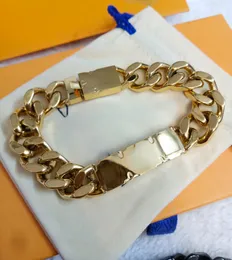 Top Luxury Men Charm Bracelets Punk Hip Hop Bracelet Gold Plate Link Chain Jewelry