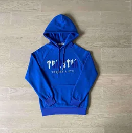 Tute da uomo Trapstar Man Set Tuta con cappuccio in ciniglia decodificata Bright Dazzling Blue White trapstar jacke schwarz Design traspirante ricamato 6612ESS