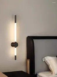 Wall Lamp Modern Lamps For Bedroom Home Decor Gold Cylindrical Long Strip Hanging Living Bedside Stair Corridor Led Light