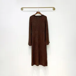 Womens dress European fashion brand Loose fitting flared sleeves twisted wool knit dress