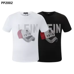 PP moda mężczyźni 039; S Slim Fit Casual Rhinestone krótkie rękawowe koszulka koszulka TEE TEE TOPS Tops Streetwear Polos M-XXXL P2002