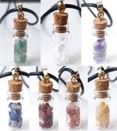 Reiki Healing Colorful Natural Stone Rubble 7 Chakra Orgone Energy Pendant Wishing Bottle Necklace For Women Men Jewelry8465653