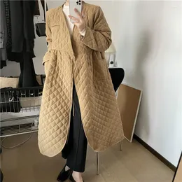 Women's Down Hzirip 2023 Solid Casual Winter Jacka Women ol Elegant Minimalist Single Breasted Parkas Female Outwear Basic Long Coat