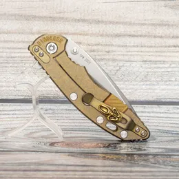 Evil Eyes Custom Hinderer XM-18 Folding Knife Titanium Handle 100% CPM 20CV BLADE utomhusutrustning Taktisk ficka EDC Överlevnadsverktyg Copper Decorative Clip