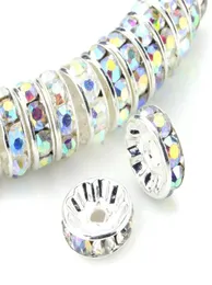 Tsunshine 100pcs Rondelle Spacer Crystal Charms Beads Silvertate Tsjechische strass losse kraal voor sieraden Making DIY armbanden 7960431