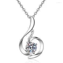 سلاسل AZ025-X80F Lefei Fashion العصرية الفاخرة الكلاسيكية Moissanite Diamond Set Netclaces Women S925 Silver Party Charms Gift