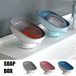 Kitchen Storage Self Draining Soap Holder Suction Cup Box 20-degree Tilt Sponge Saver Bathroom Artifact