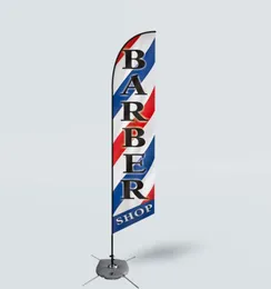 Anpassad marknadsföring Barber Shop Beach Feather Flag 110g Sticked Polyester Swooper Banner Digital Printing4075758