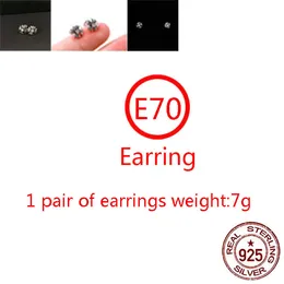 E70 S925 Pure Silver Ear Studs Spersonalizowane klasyczne punk -hip hop w stylu Hip Hop Cross Flower Diamentowe kolczyki Biżuteria Prezent dla kochanków