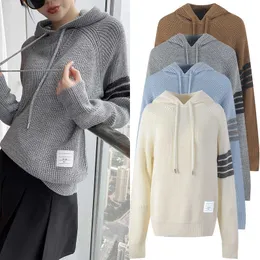 Erkek ve Kadınlar Dört Kutuplu Tie Boya Dikiş Hoodie TB Gevşek Moda Kore Uzun Kollu Kazak Sonbahar ve Kış Yeni Stil