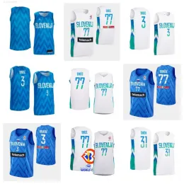 2023 FIBA ​​SLOVENIA VM BASKALLT JERSEY 77 LUKAS DONCIC MIHA LAPORNIK JURIJ MACURA BLAZ MAHKOVIC JOR DAN MORGAN ALEKSEJ NIKOL BINE