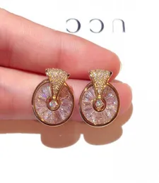 Luxury Design jewelry crystal stud earrings rotable circle round earring for women fashion2578053