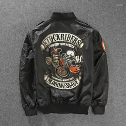 Men's Jackets Stockriders Motorcycle Bomber Trench Men Baseball Skull Outerwear Pilot Windbreaker Thin Spring Autumn 2023