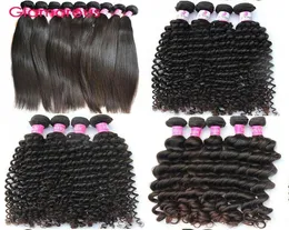 Glamorous Virgin Hair Whole Unprocessed Brazilian Human Hair Weaves 10 Bundles Deep Wave Straight Hair Extensions6821595