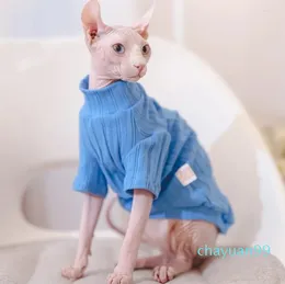 أزياء القط اللينة أبو الهول أبو الهزان البسيط للقطط حيوانات قميص قميص sphynx ديفون ريكس الخريف شتاء ملابس دافئة للقطط الكلاب
