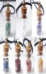 Reiki Healing Colorful Natural Stone Rubble 7 Chakra Orgone Energy Pendant Wishing Bottle Necklace For Women Men Jewelry7661657