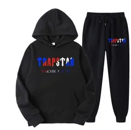 Tracksuit Trapstar Brand Printed Sportswear Men 16 Färger varma två stycken Set Loose Hoodie Sweatshirt Pants Jogging YT4412