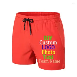 Shorts masculinos 2023 esportes homens verão ao ar livre calças de três quartos absorvem ar molhado fino poliéster solto correndo logotipo personalizado