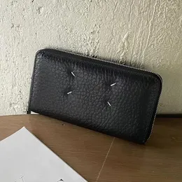 Portafogli 2023 Portafoglio in vera pelle Linea cerata a mano Borsa da donna Borsa con cerniera lunga Porta biglietti