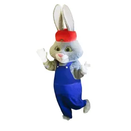 Happy Rabbit Mascot Costume Plush Bunny Kostium Kostium fantazyjny sukienka reklamowa kostium urodzinowy strój