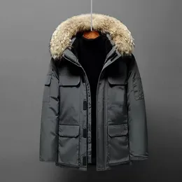 Designer Mens Brown choker Jackets parkas Black Coats Hooded Casual Feather Outwear Double Zipper Padded Jacket Down-filled nylon cotton L6
