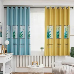 Cortina cortina moderna cortinas de blecaute para pano de sala de estar com plantas Animais Drapes Impresso