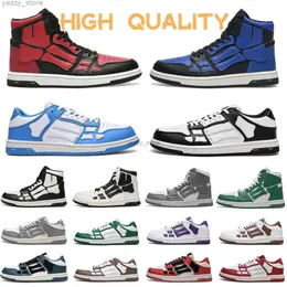 2023 Nuovo Amri Skel Top Hi Sneakers Bandana Primavera Sneaker Amirl Uomo Donna Scarpe casual Designer Scarpa bassa Ossa in pelle Applique Tomaia Eva Plantare Sport 009