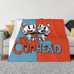 Battaniyeler Sevimli Cuphead Mugman Kanepe Polar Battaniye Battaniye Sıcak Flanel Karikatür Oyunu Yatak Odası Araba Kanepesi Yatakları