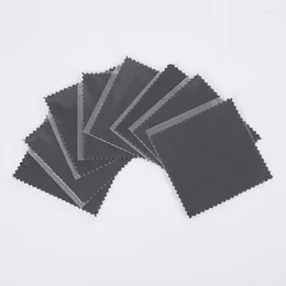 Takı Torbaları 50pcs/Lots 8x8cm Beyaz Mavi Siyah Gümüş Parlatma Bezi Temizlik Bezleri Bireysel Olarak Sarılmış Paketleme Özelleştirilmiş Logo