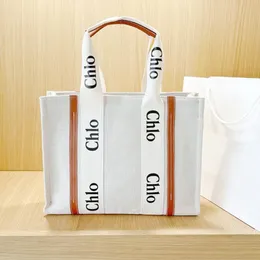 Designer Woody Tote Shopping Bag Sac à main en toile de grande capacité Matériau résistant à l'usure et éléments classiques Sac à bandoulière pour voyage Sac de plage et sac à provisions