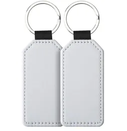 10pcs Bag Parts sublimation Single And Double Sides Blank PU Keychain Accessories Tassel Key Ring