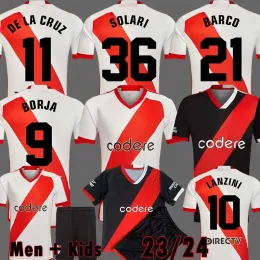 23 24 River Plate Soccer Jerseys Barco de La Cruz Quintero Aarezpratto Fernandez Camisetas Solari Men Kids Kits Set JavaScript 23