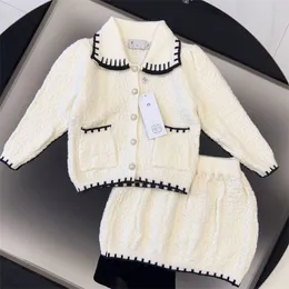 2023 Designer clothing set Fashion girl cute two-piece knit suit dress shirt selling set Size 90cm-160cm A1