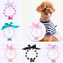 Hundekragen Mode Perlen Halskette Halsharmet Haustier für Katzenhunde Zubehör klein
