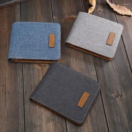 Plånböcker Bolso Canvas Men's Short Wallet Horisontella Slim Card Horder Ultra Design för daglig användning av japansk och koreansk version Student