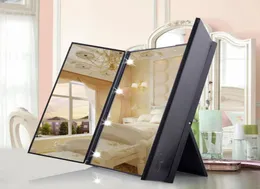 Led Shining Makeup Mirror 8 LED Light Illuminated Threesided Foldable Make Up Cosmetic Tabletop Beauty Vanity Mirror9790565