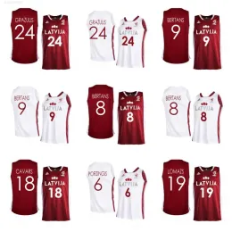 2023 FIBA ​​ŁATVIA Puchar Świata Jersey 00 Rodions Kurucs 5 Karek Mejeris 6 Kristaps Porzingis 8 Davis Bertans 9 Dairis Bertans 10 stycznia